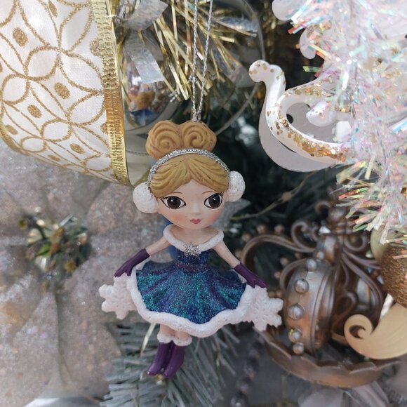 Beautiful Princess Fairy Xmas Christmas Ornament In Beautiful Dress - Picture 2 of 9